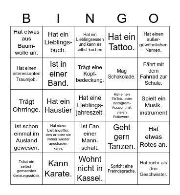 10MAS Kennenlern-Bingo Card