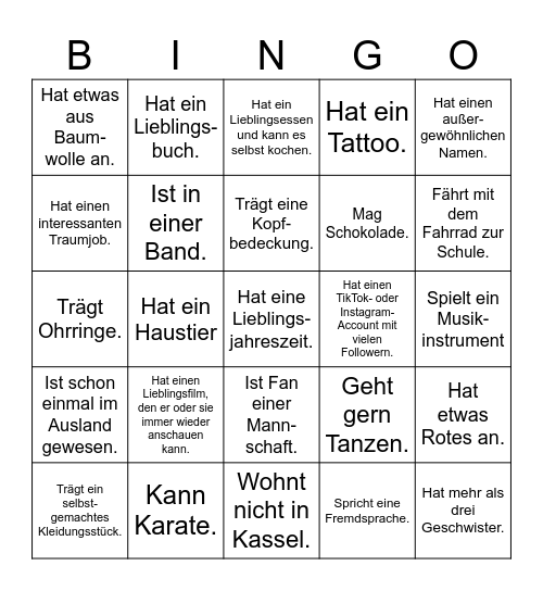 10MAS Kennenlern-Bingo Card