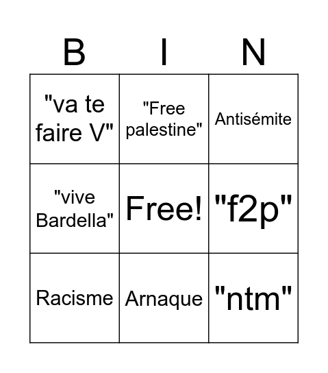 Bingo Tiktok Bingo Card