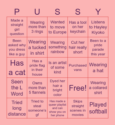 WLW Bingo Card
