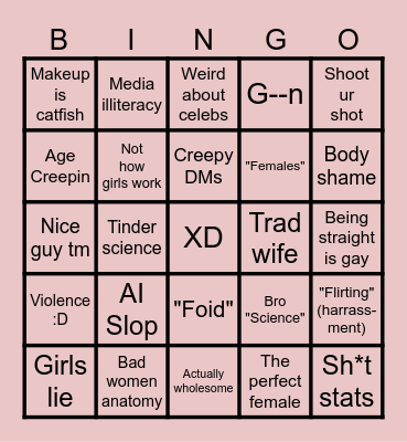 r/NotHowGirlsWork Sexism bingo 5 Bingo Card