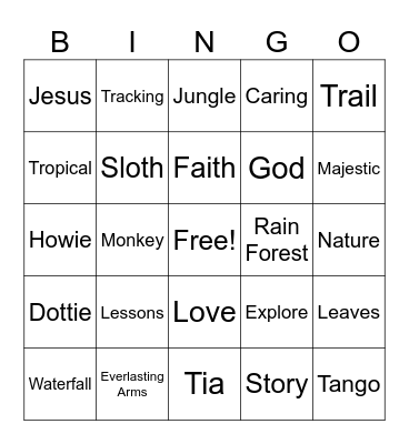 VBS 2026 Bingo Card