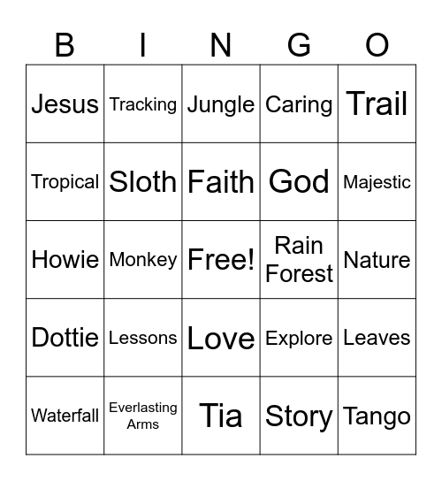 VBS 2026 Bingo Card