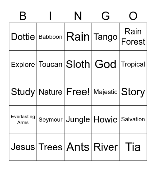 VBS 2026 Bingo Card
