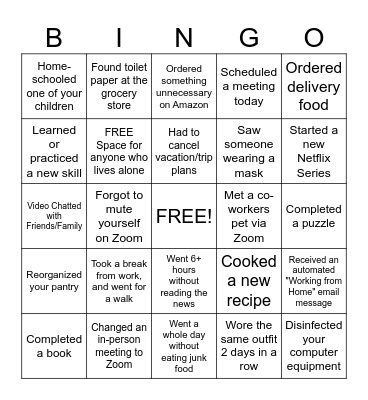 Fun At Work Day Bingo!! Bingo Card