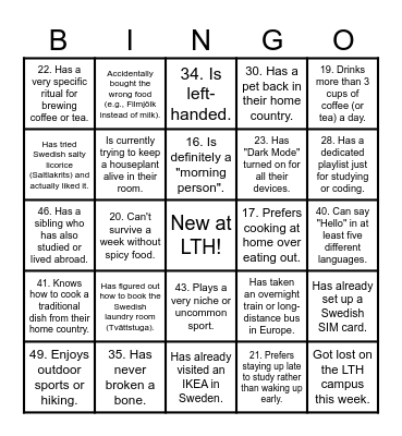 Nolla Bingo Card