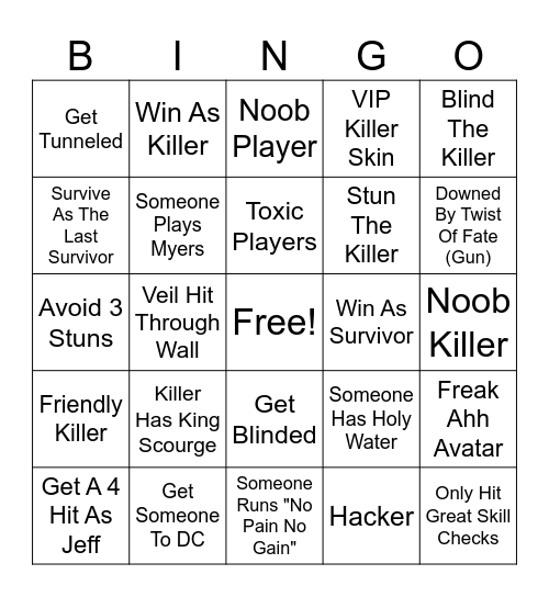 VD BINGO Card