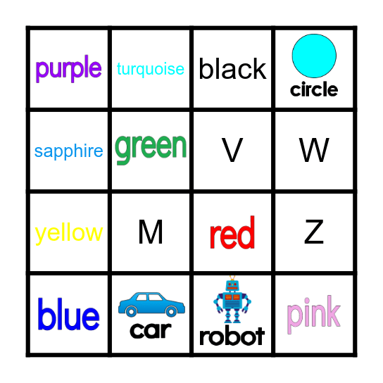 Vocabulary Bingo Card