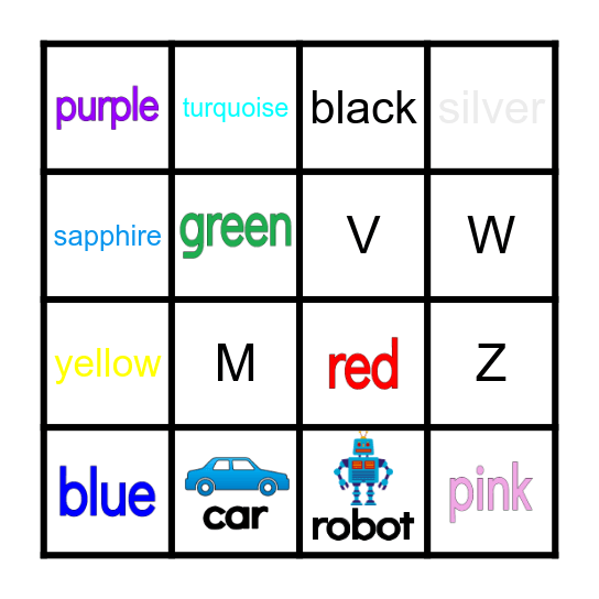 Vocabulary Bingo Card