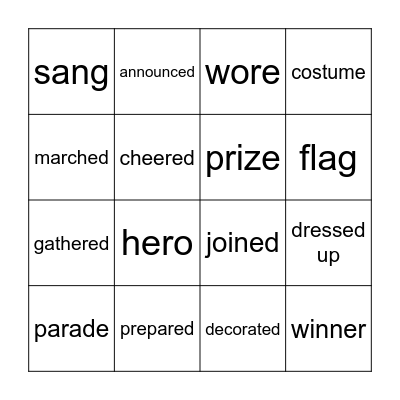 Independence Day Bingo Card