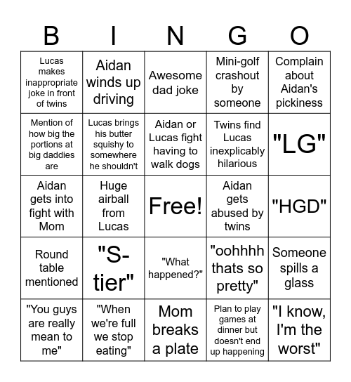 Maine Bingo Card