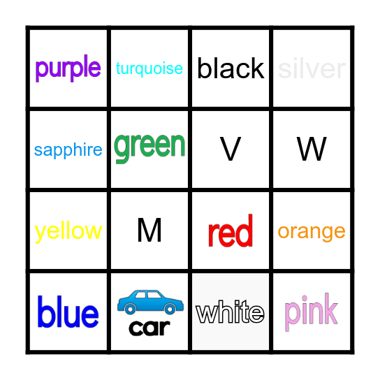 Vocabulary Bingo Card
