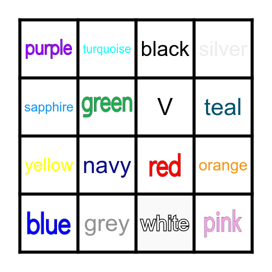 Vocabulary Bingo Card