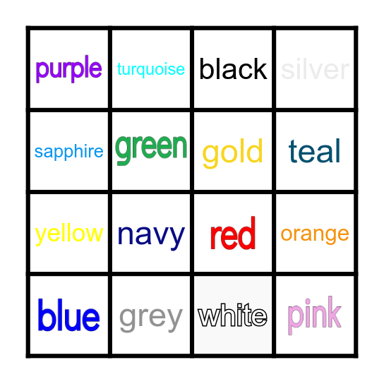 Vocabulary Bingo Card
