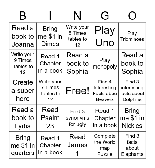 Summer Bingo 5 Bingo Card