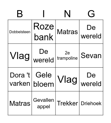 Groep B Bingo Card
