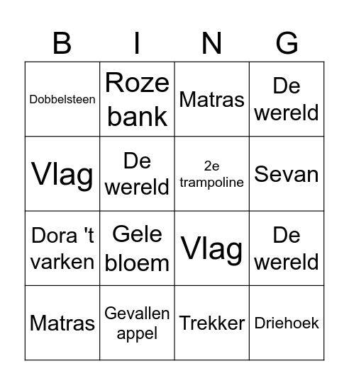 Groep B Bingo Card