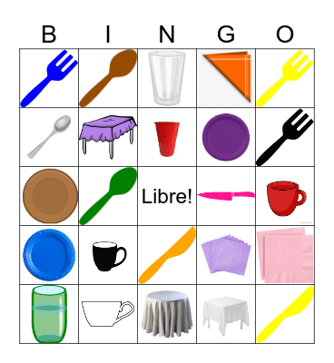 La Mesa y los Colores Bingo Card