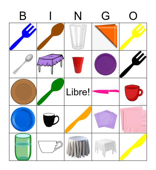 La Mesa y los Colores Bingo Card