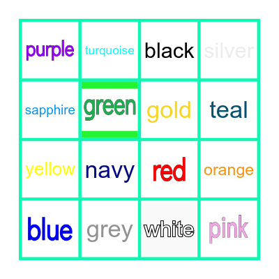 Vocabulary Bingo Card