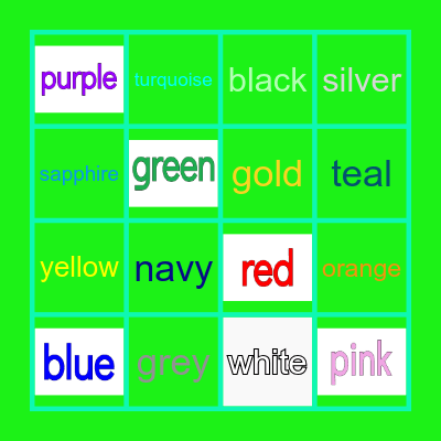 Vocabulary Bingo Card