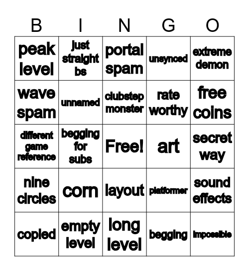 recent tab bingo Card
