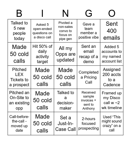 parry-dise bingo 1st=$40 2nd=$20 Blackout by EOM = $50 Bingo Card
