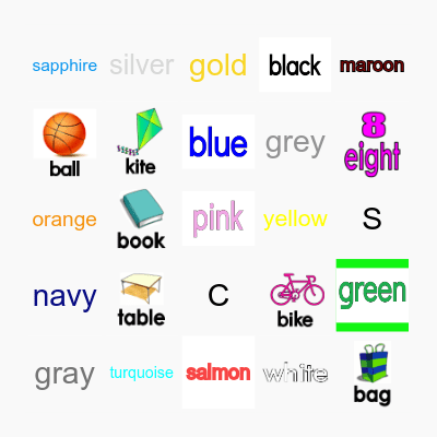 Vocabulary Bingo Card