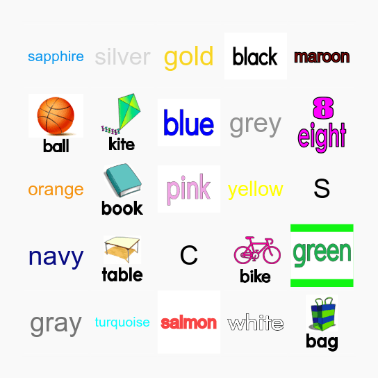 Vocabulary Bingo Card