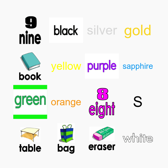 Vocabulary Bingo Card