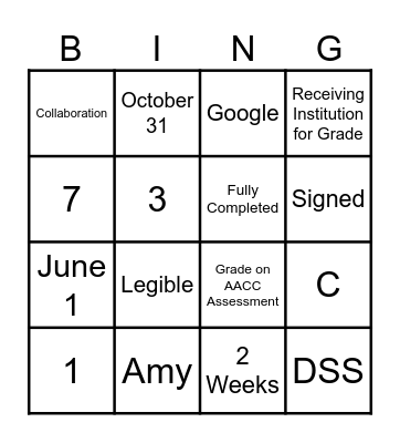 Proficiency Professional Development Bingo Card