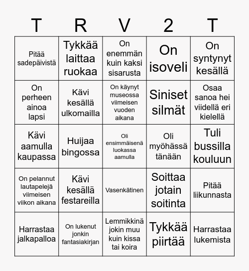 RyhmäytysBingo Card