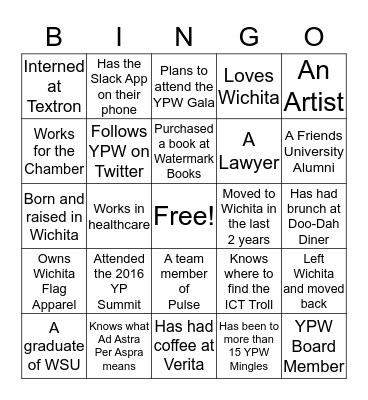 YPW BINGO Card