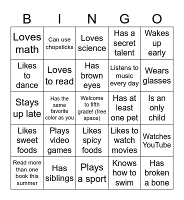 Find Someone Who... Bingo Card
