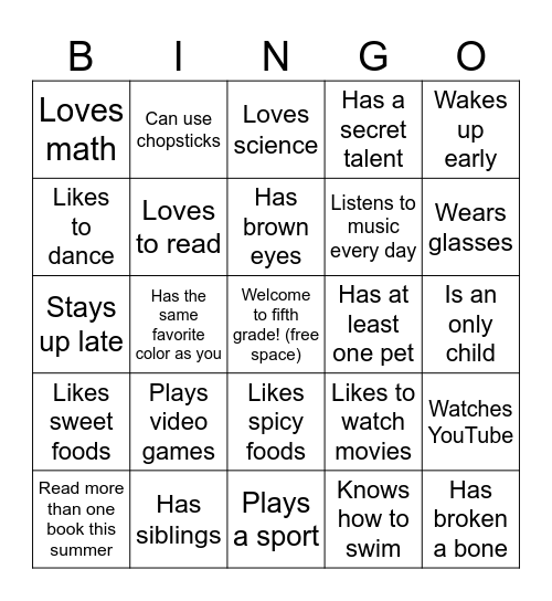 Find Someone Who... Bingo Card