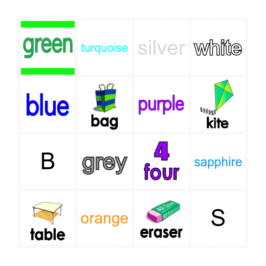 Vocabulary Bingo Card