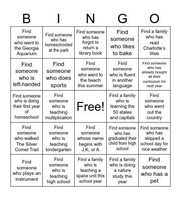 NOT Back-To-School Bingo Card