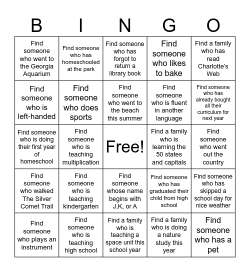 NOT Back-To-School Bingo Card