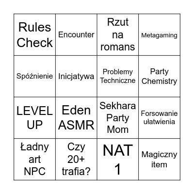 Dominus Nox Bingo Card