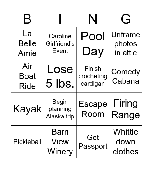 Heather's 2026 Bingo Card
