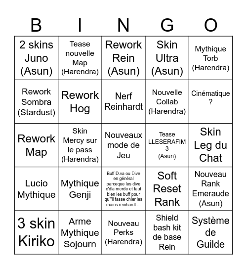 S4 Bingo Card