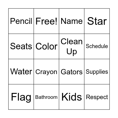 ART CLASS BINGO Card
