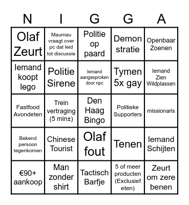 Den haag bingo Card