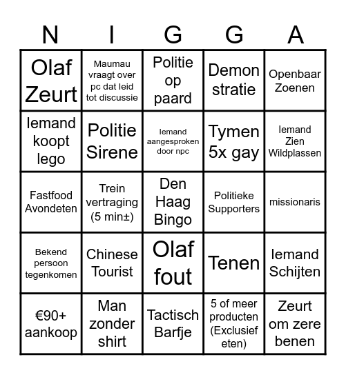 Den haag bingo Card