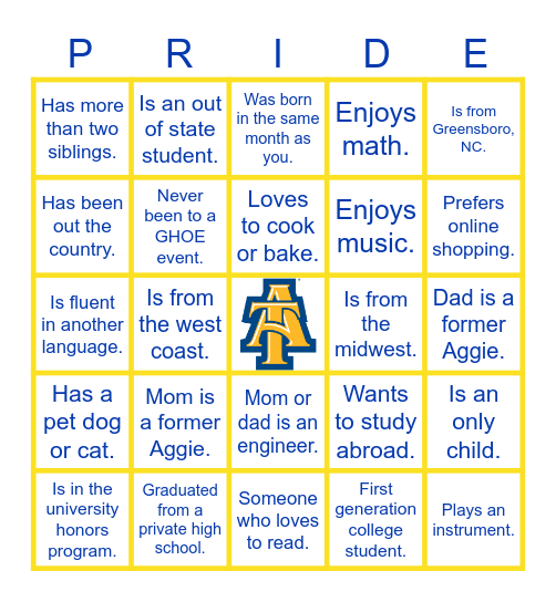 AGGIE BINGO Card