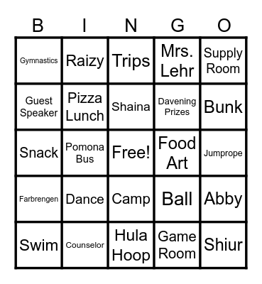 MBM BINGO!!! Bingo Card