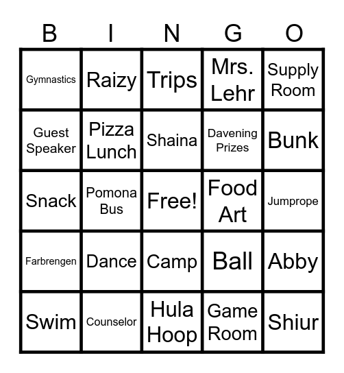 MBM BINGO!!! Bingo Card