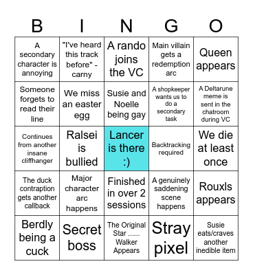 Chapter 3 Bingo Card