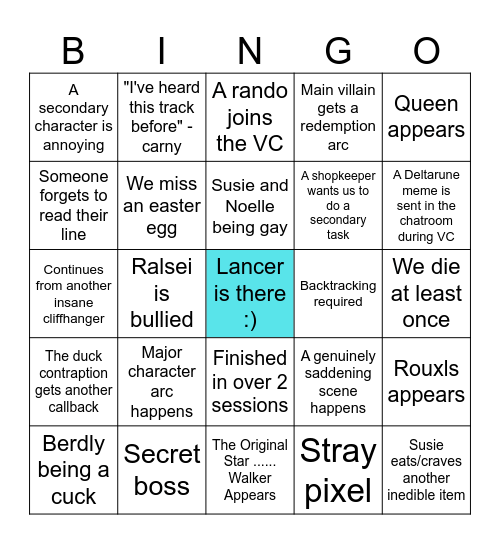 Chapter 3 Bingo Card