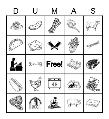 Duma Meats Bingo! Bingo Card
